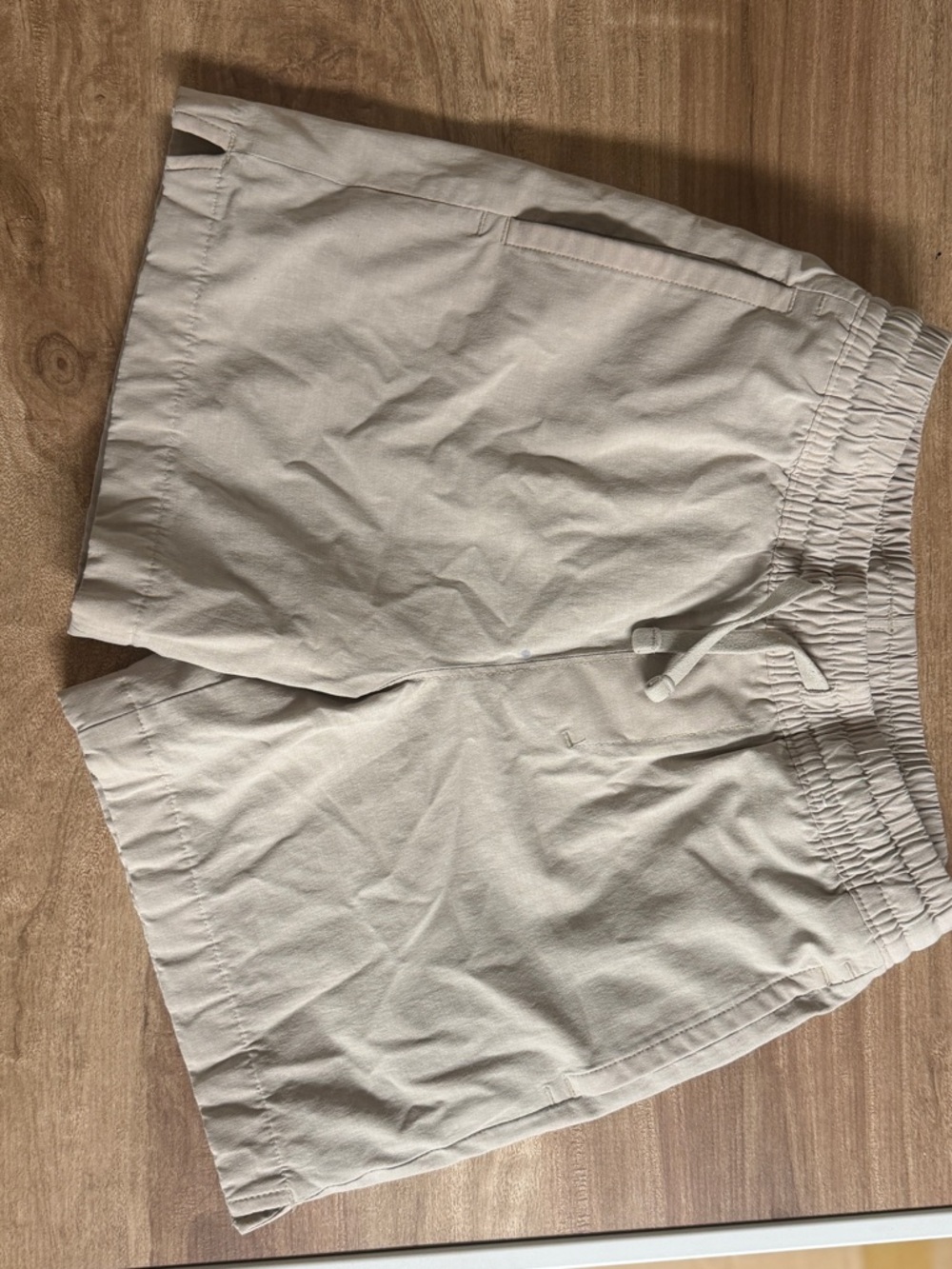 abercrombie kids light tan elastic waist shorts